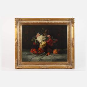 Heinz Rauh, Opulentes Blumenstillleben mit Obst