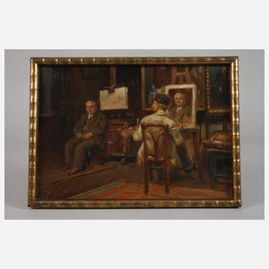 Friedrich Raupp, Der Maler beim Portraitieren im Atelier