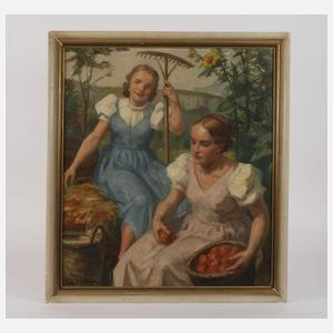 Ivo Saliger, Zwei Bauernmädchen