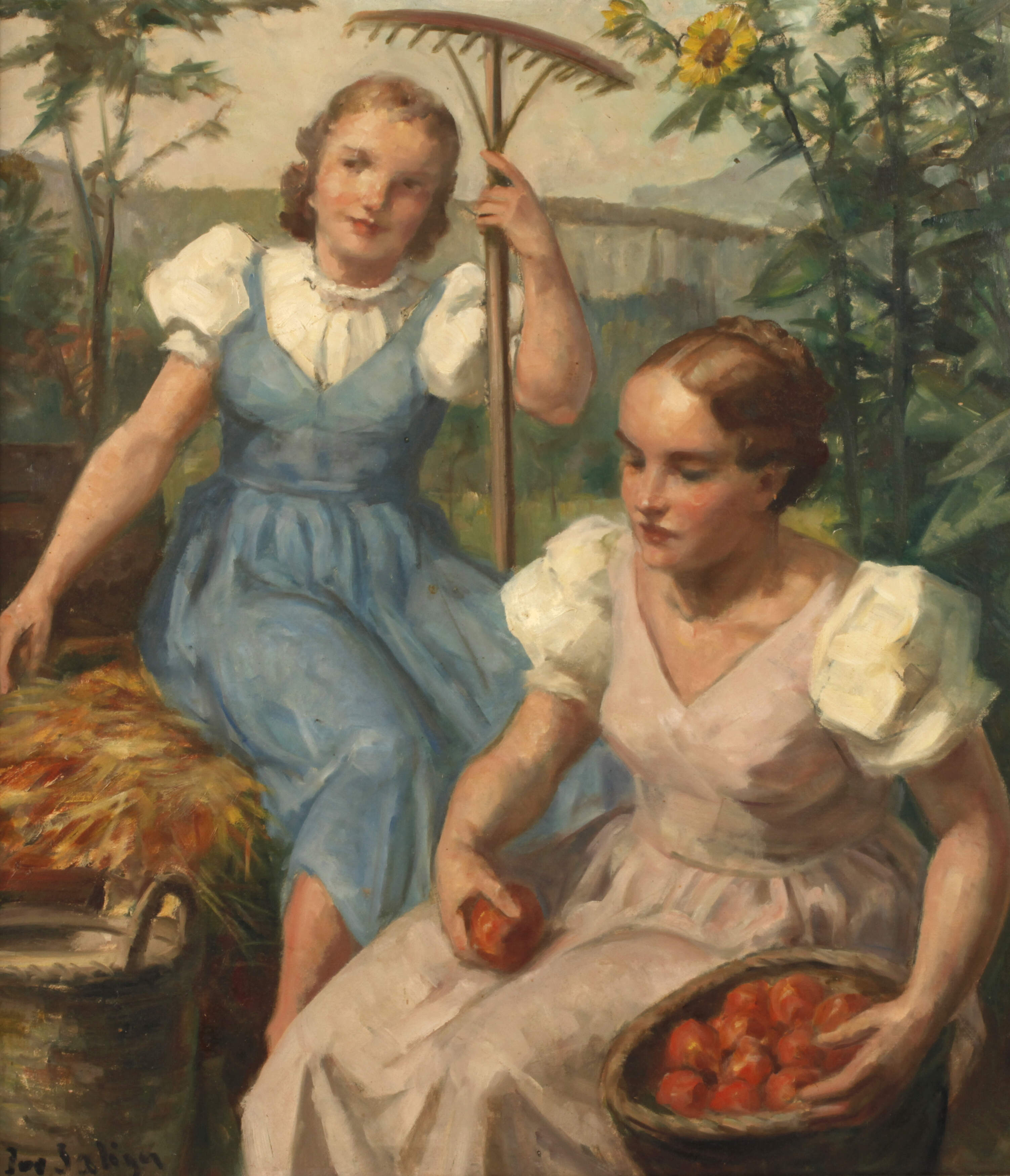 Ivo Saliger, Zwei Bauernmädchen