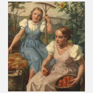 Ivo Saliger, Zwei Bauernmädchen