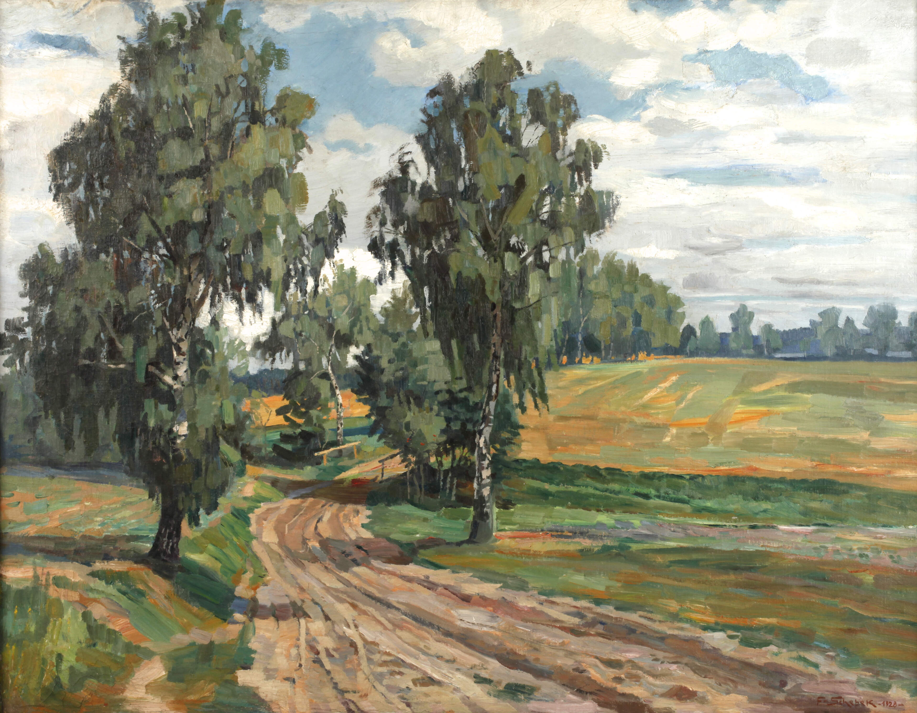 Ferdinand Schebek, "Landstraße bei Fürstenberg"
