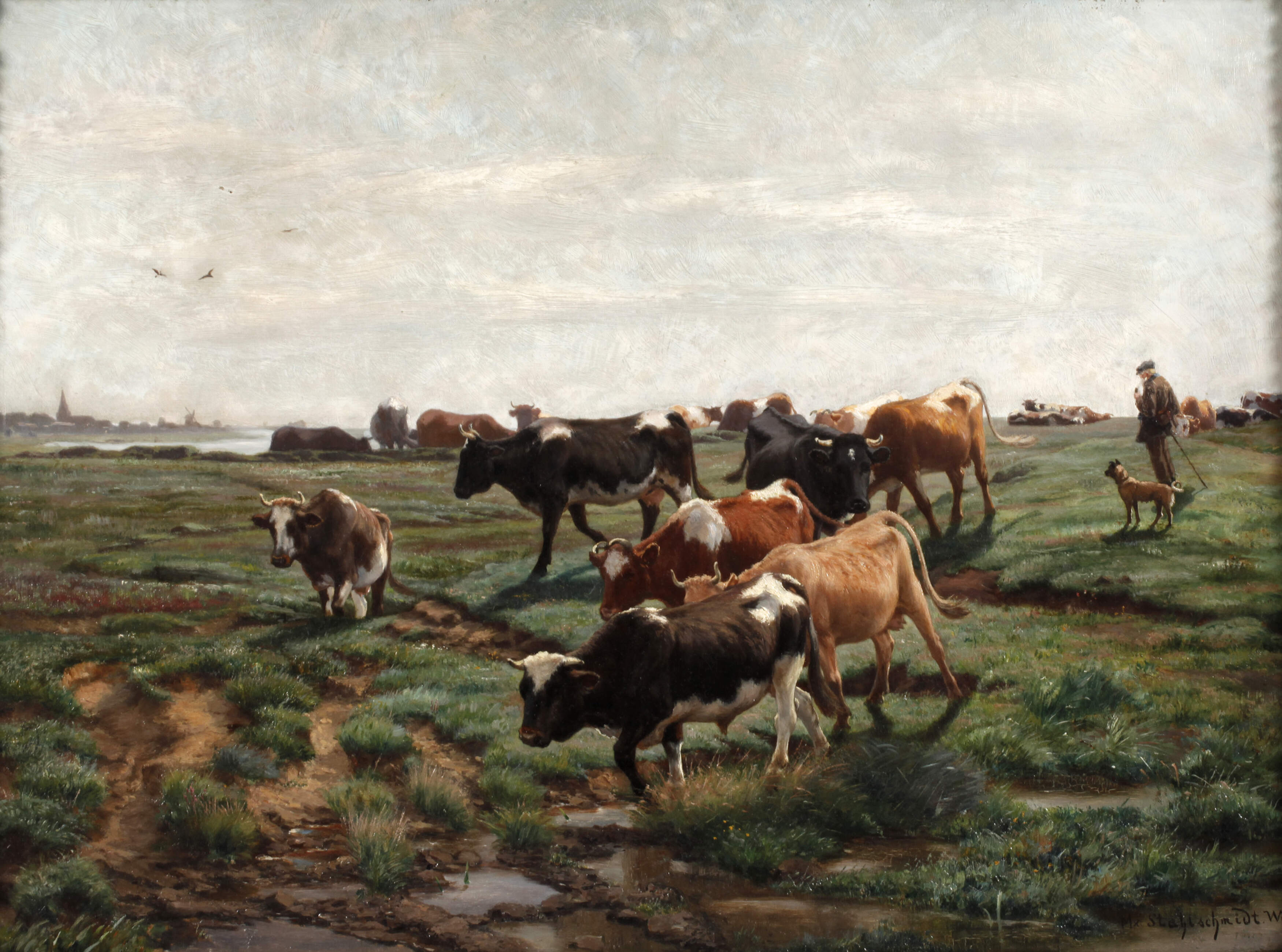 Max Stahlschmidt, "Kühe im Warnowmoor"