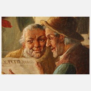 C. Stoitzner, Herrenrunde bei der Zeitungslektüre