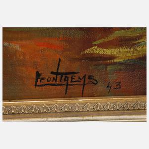 Leon Taems, Stillleben mit Rosenstrauß