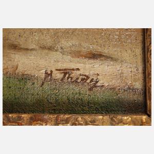 Max Thedy, "Dorfstraße mit Klosterkirche"