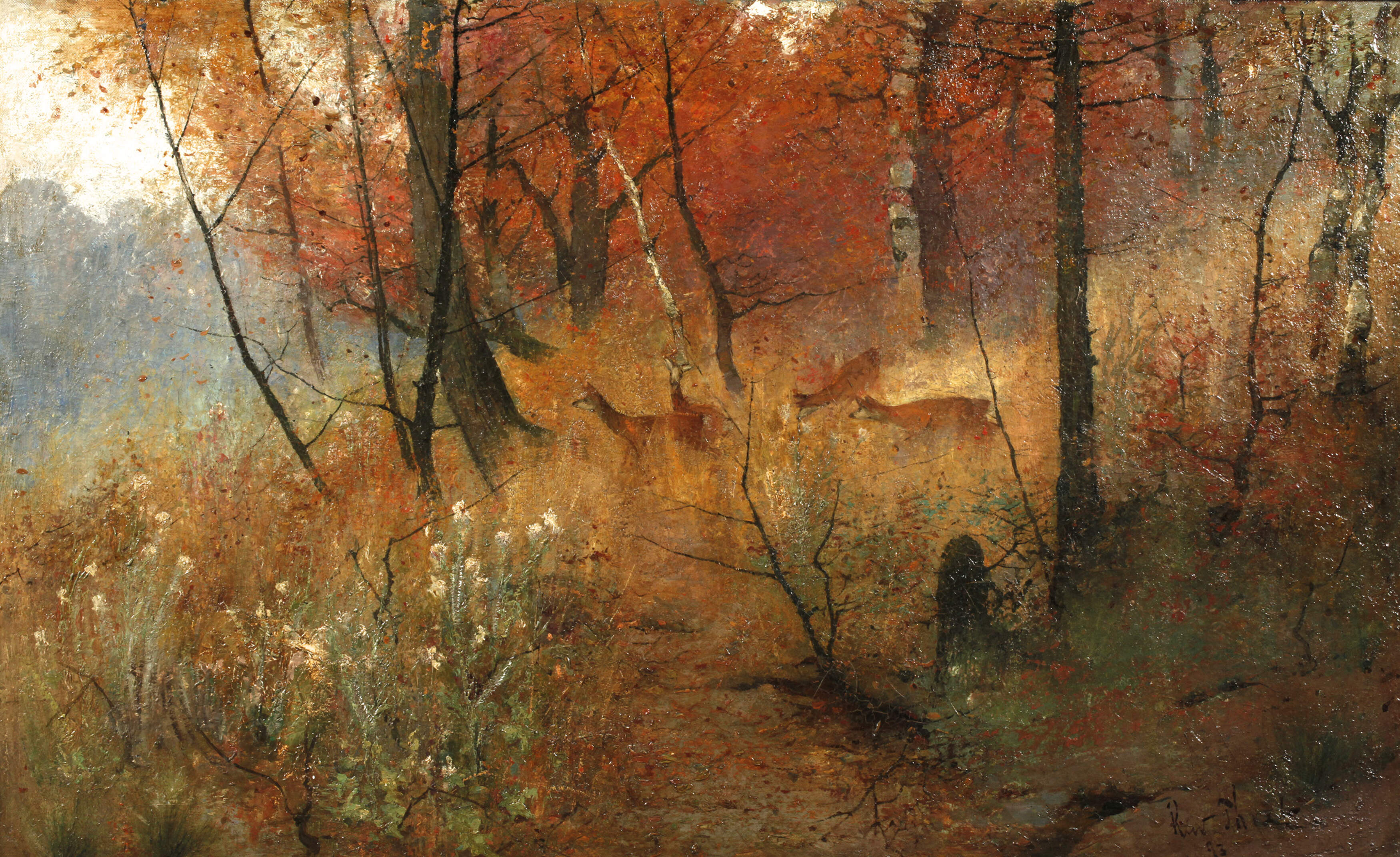 Rudolf Thost, Rehe im Wald