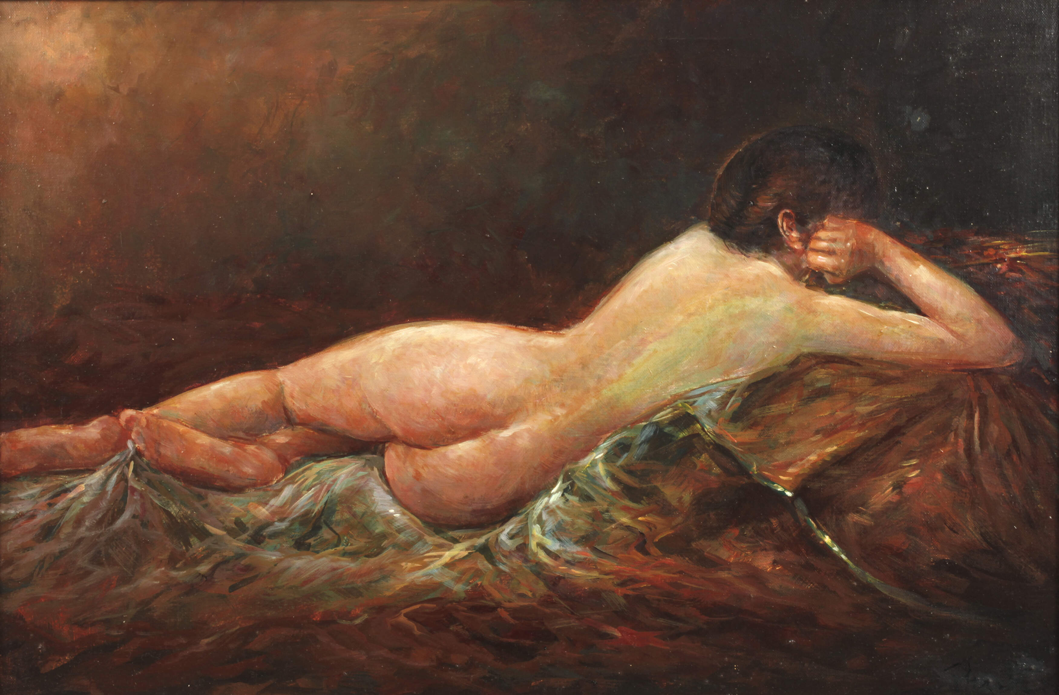 Liegender Mädchenakt