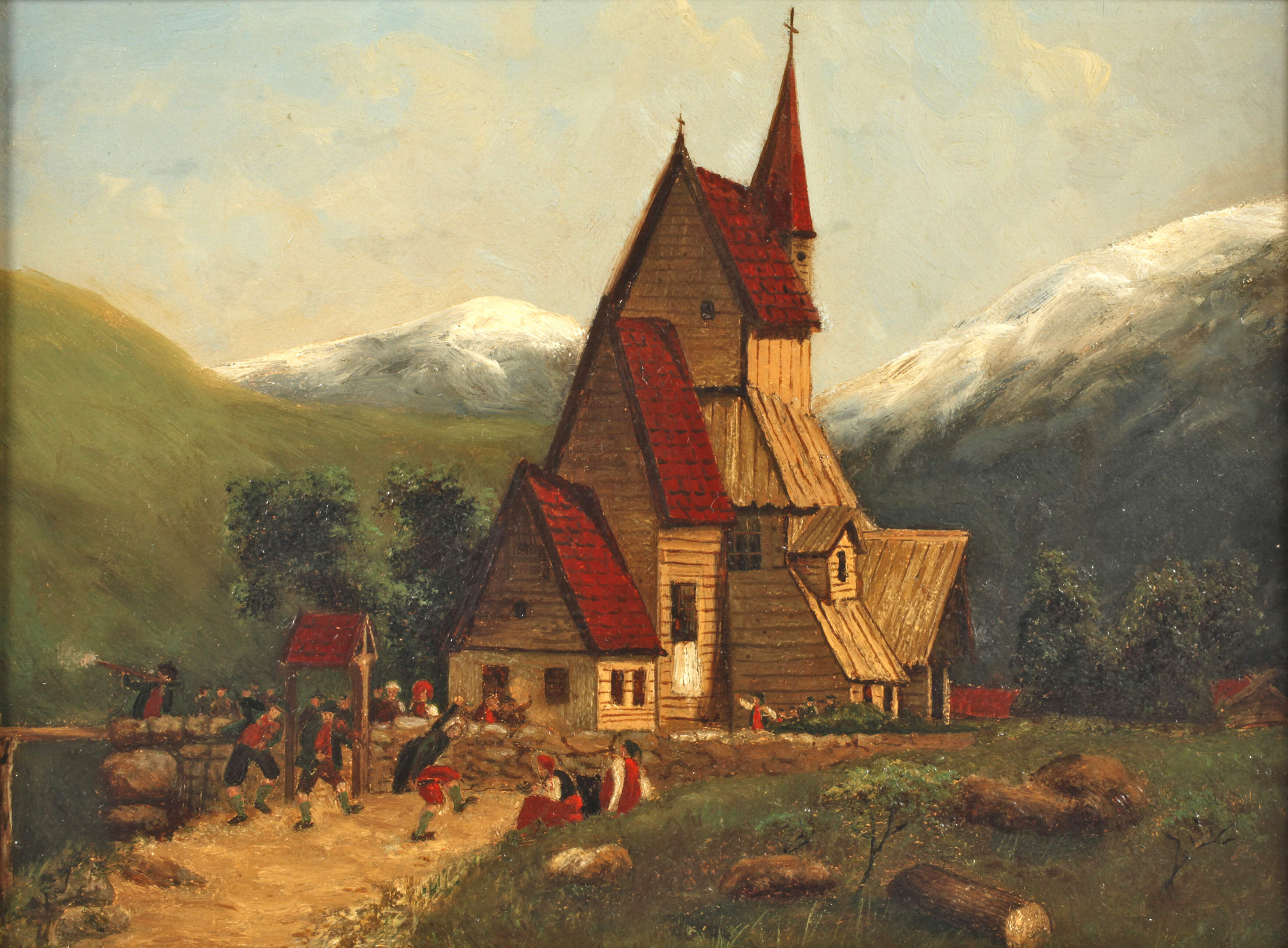 Kirchgang in Norwegen nach Ernst Aschenbach