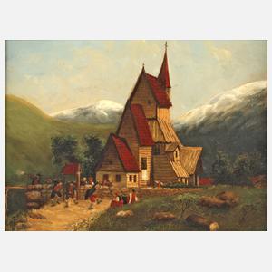 Kirchgang in Norwegen nach Ernst Aschenbach