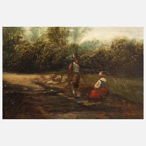 Landschaft mit Graben in der Art Hobbemas