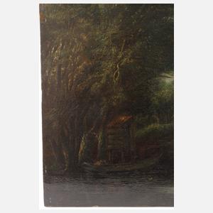 Landschaft mit Graben in der Art Hobbemas