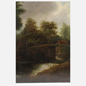 Landschaft mit Graben in der Art Hobbemas