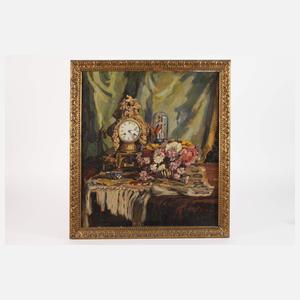 Monogrammist IZ, Stillleben mit Uhr