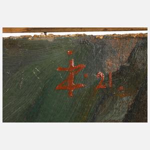 Monogrammist IZ, Stillleben mit Uhr