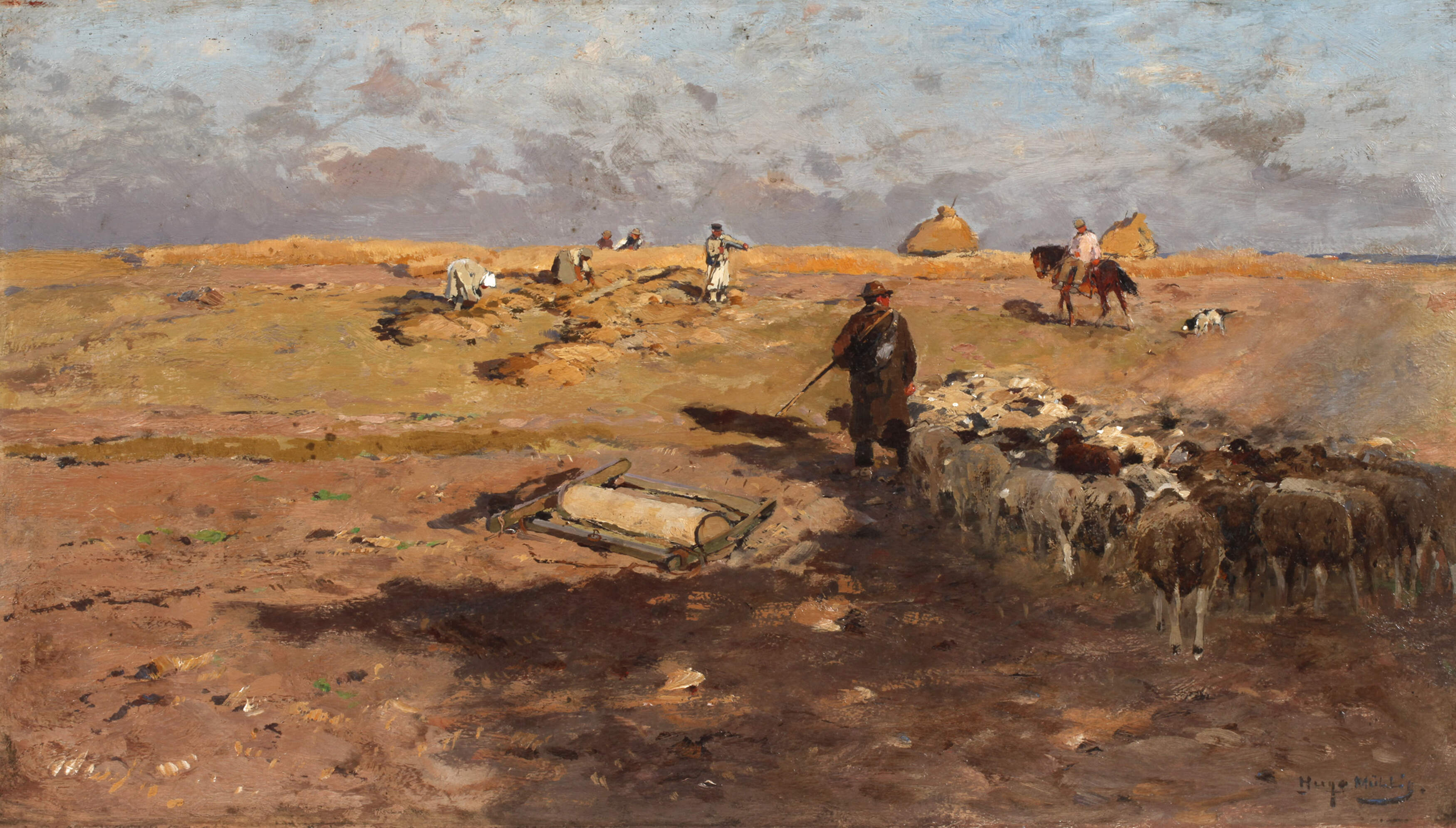 Hugo Mühlig, Schafherde und Heuwender