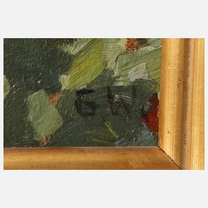 Monogrammist, Garten mit Sonnenblumen