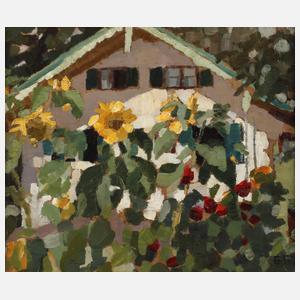 Monogrammist, Garten mit Sonnenblumen