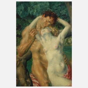 Theodor Baierl, Sich küssendes Paar im Jugendstil