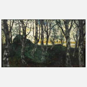 Carl Strathmann, Birken in abendlicher Landschaft