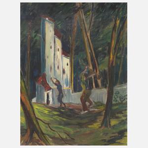 Dramatische Szene im Wald