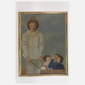 Harlekin und Publikum