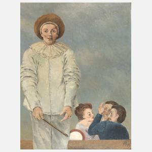Harlekin und Publikum
