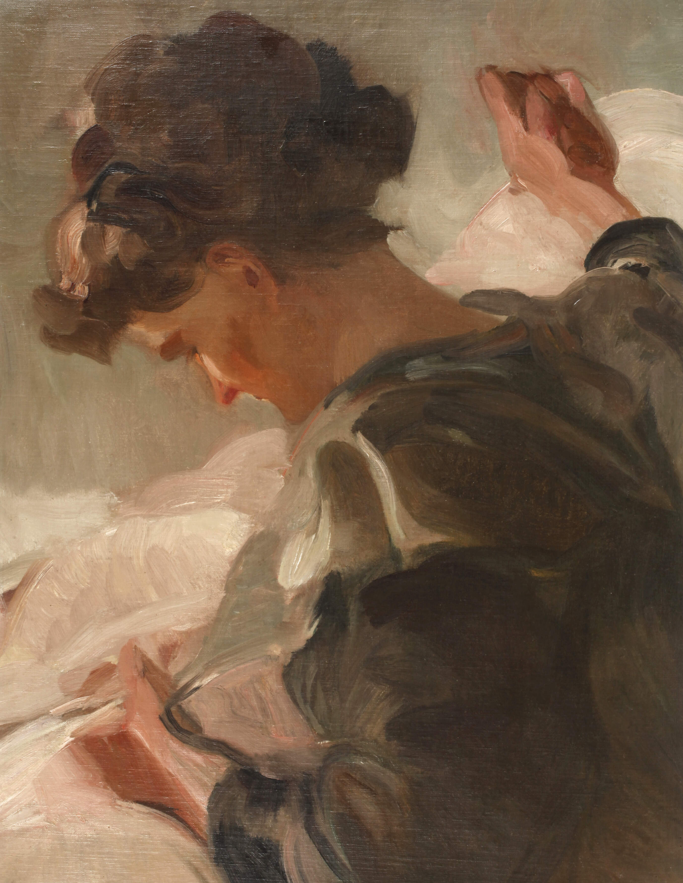 Junge Dame beim Wäsche legen