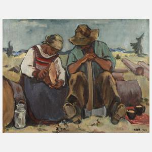 Expressionist, Rastendes Bauernpaar