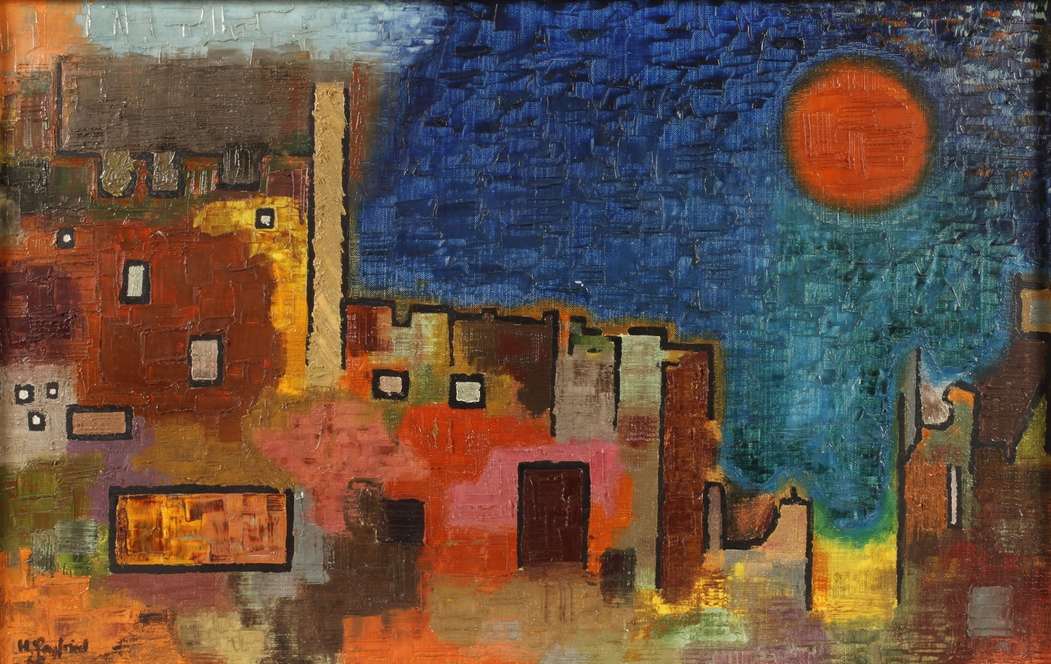 H. Seyfried, Mond über der Stadt