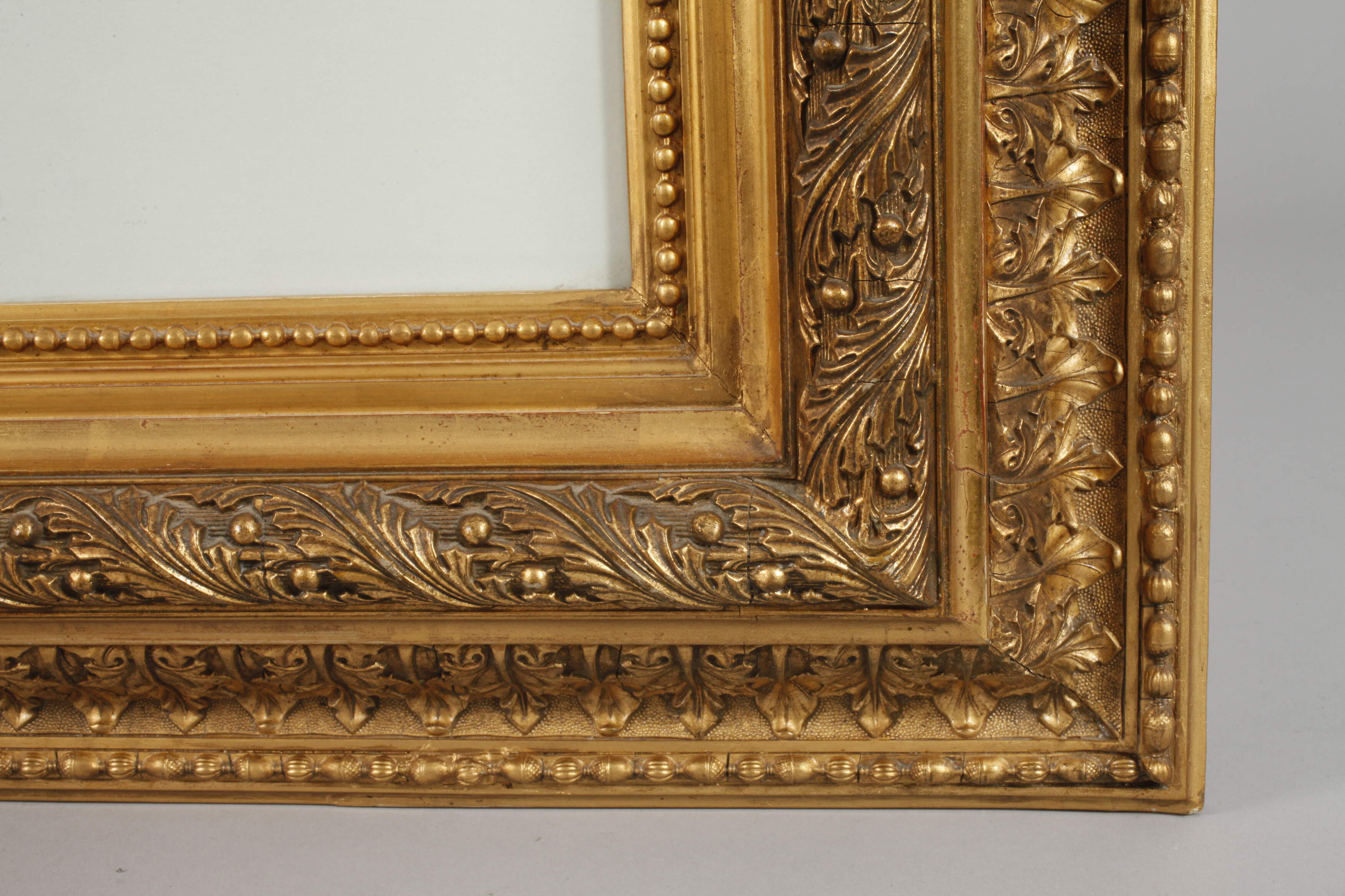 Paar große Goldstuckleisten Spätbiedermeier