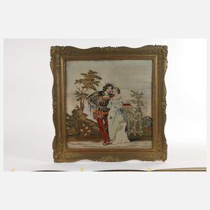 Paar Rahmen Biedermeier mit Stickerei