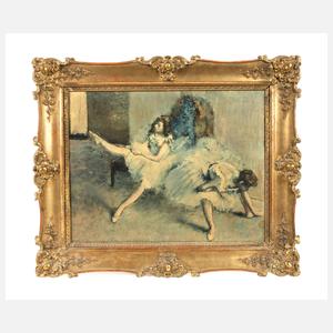 Spätbiedermeier Goldstuckrahmen mit Ballettszene