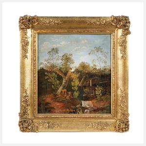 Goldstuckrahmen Historismus mit Landschaft