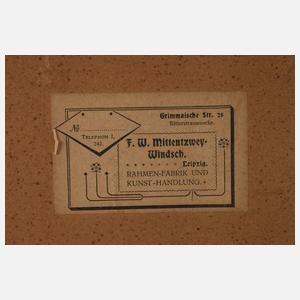 Schnitzrahmen Jugendstil mit Gartenszene