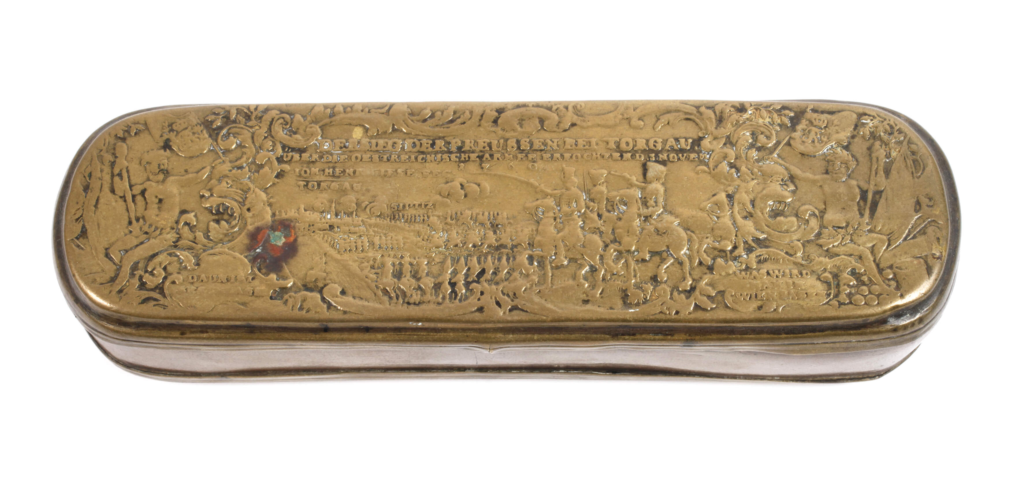 Barocke Iserlohner Tabatiere Schlacht bei Torgau