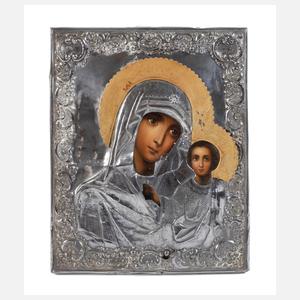 Marienikone im Silberoklad