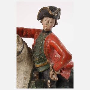 Geschnitzte Reiterplastik