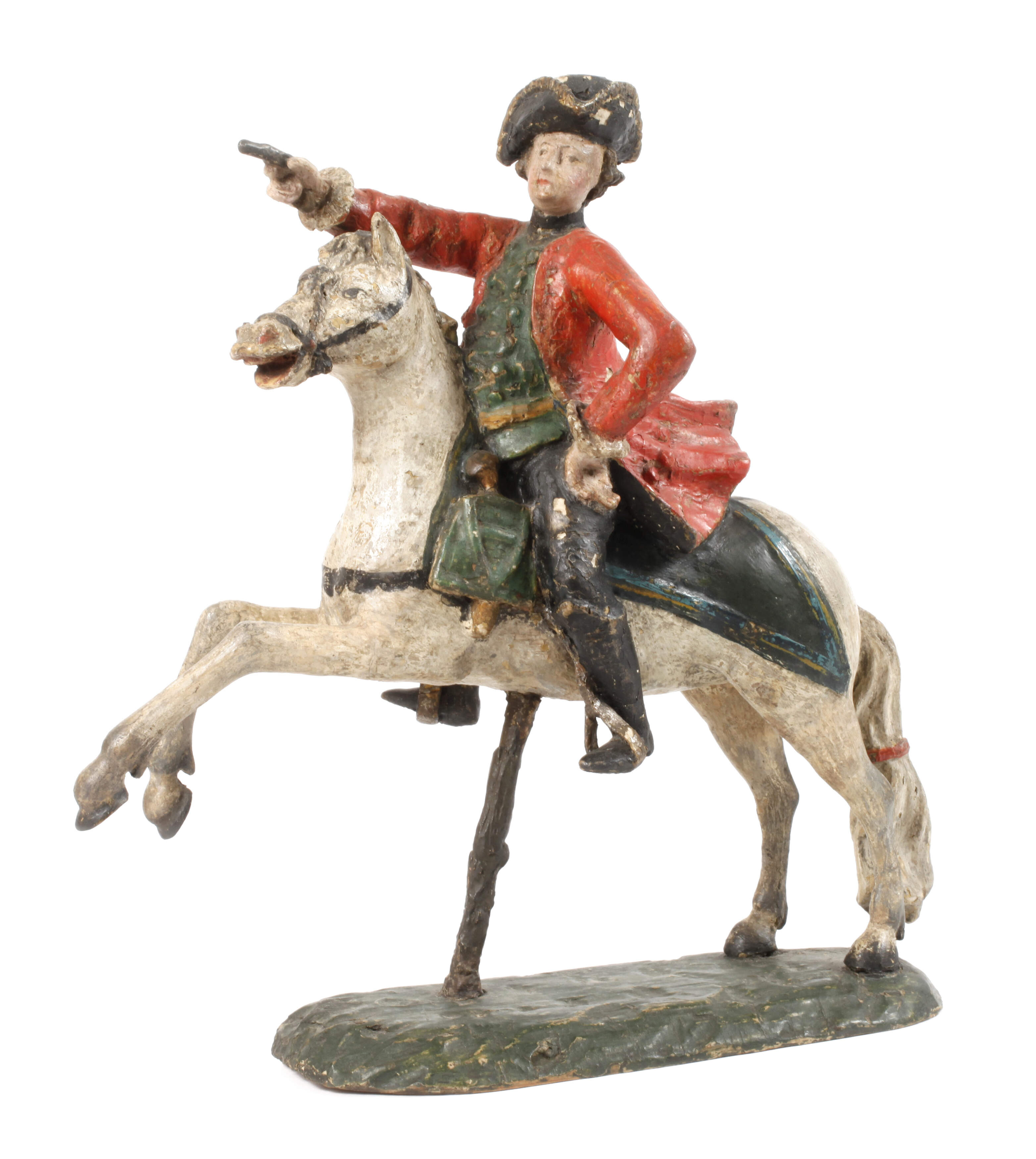 Geschnitzte Reiterplastik