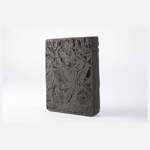 Druckstock von Holbeins „Der Tod und der Abt“