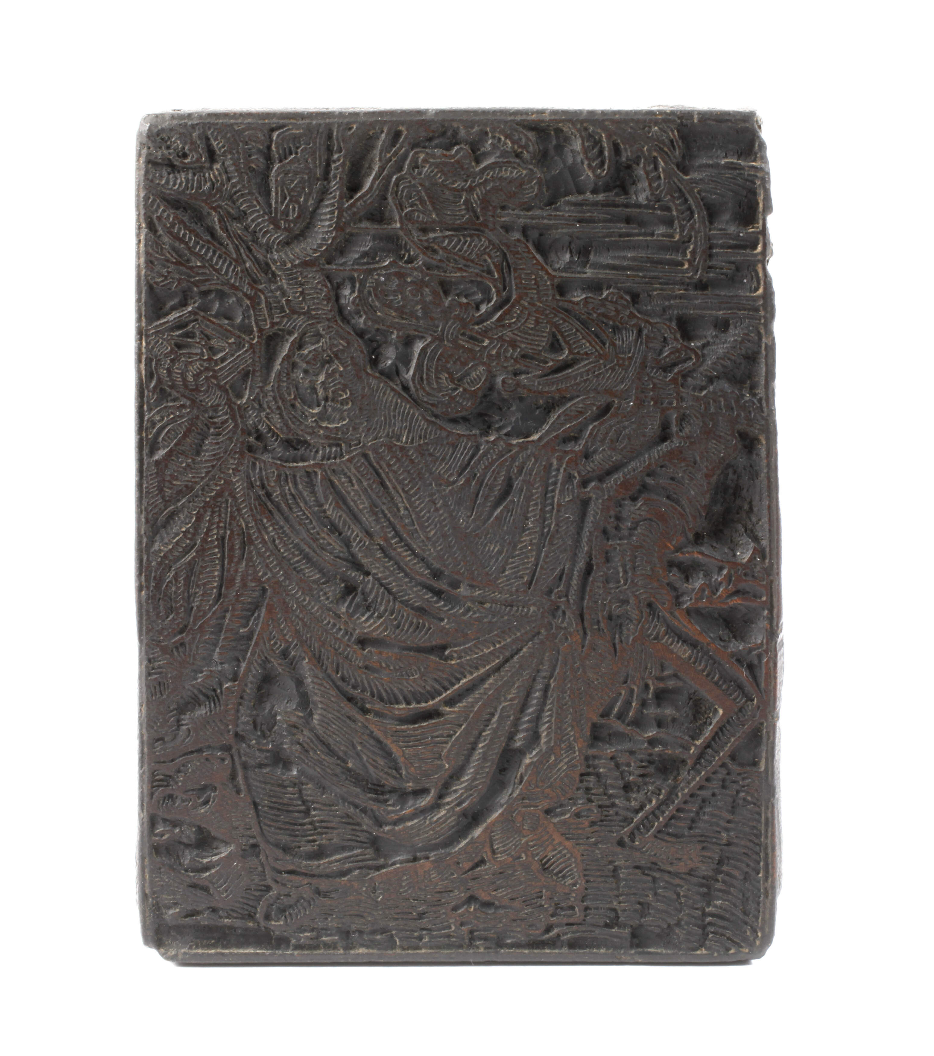 Druckstock von Holbeins „Der Tod und der Abt“