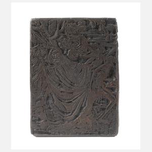 Druckstock von Holbeins „Der Tod und der Abt“