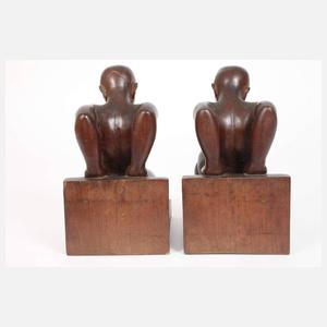 Paar figürliche Buchstützen