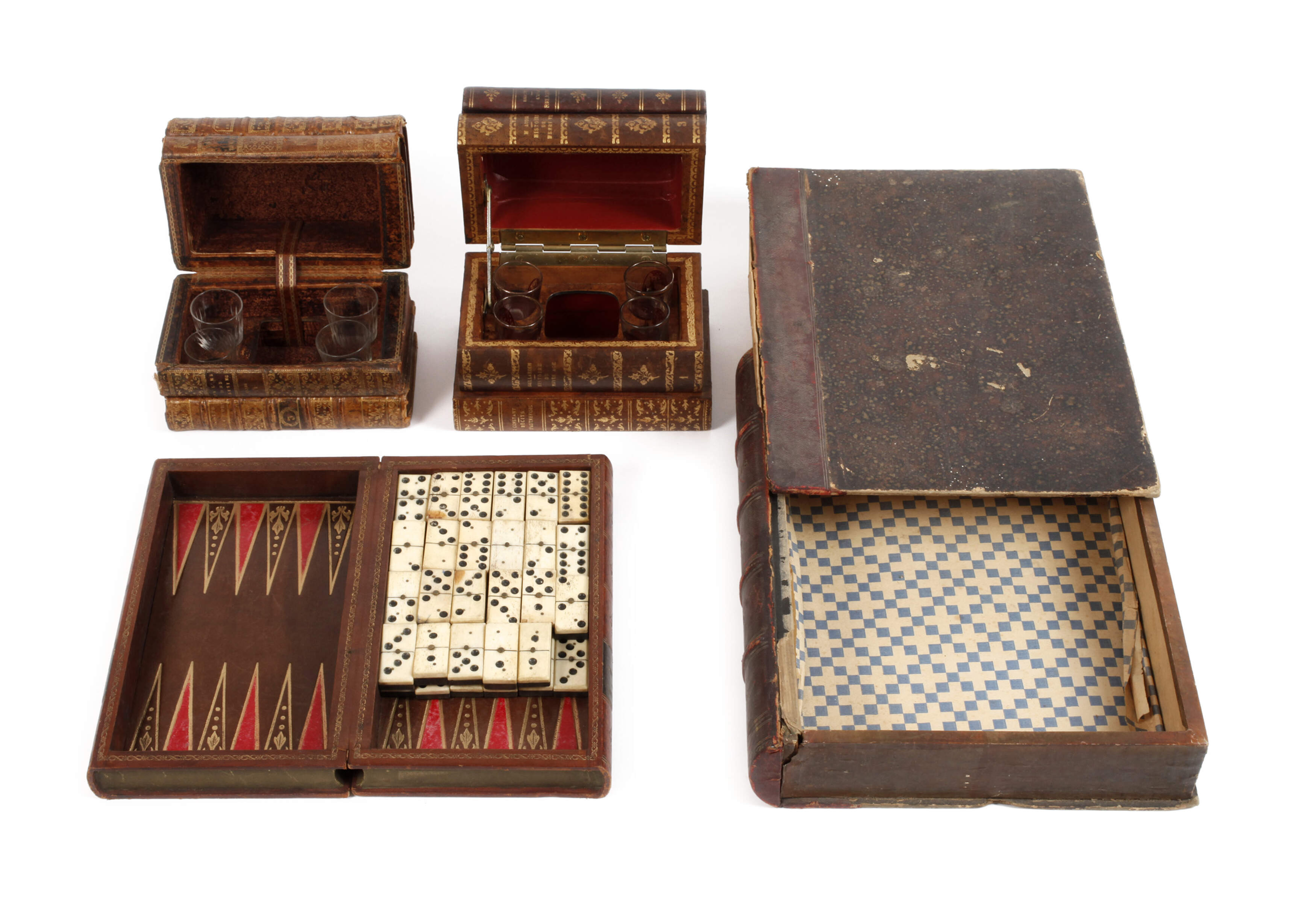 Vier Schatullen in Buchform