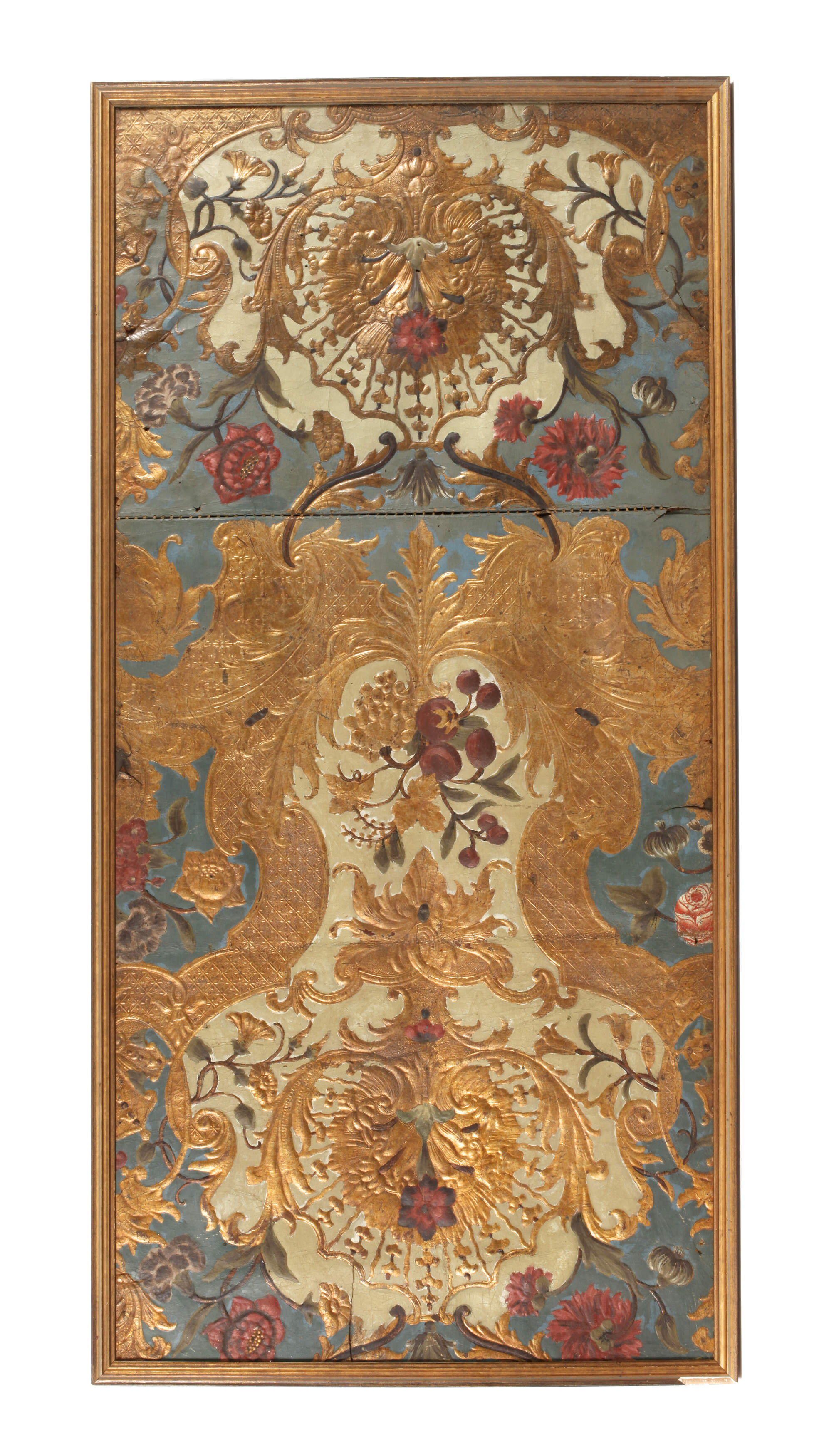 Fragment einer barocken Ledertapete