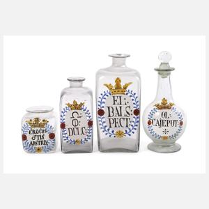 Vier barocke Apothekergefäße