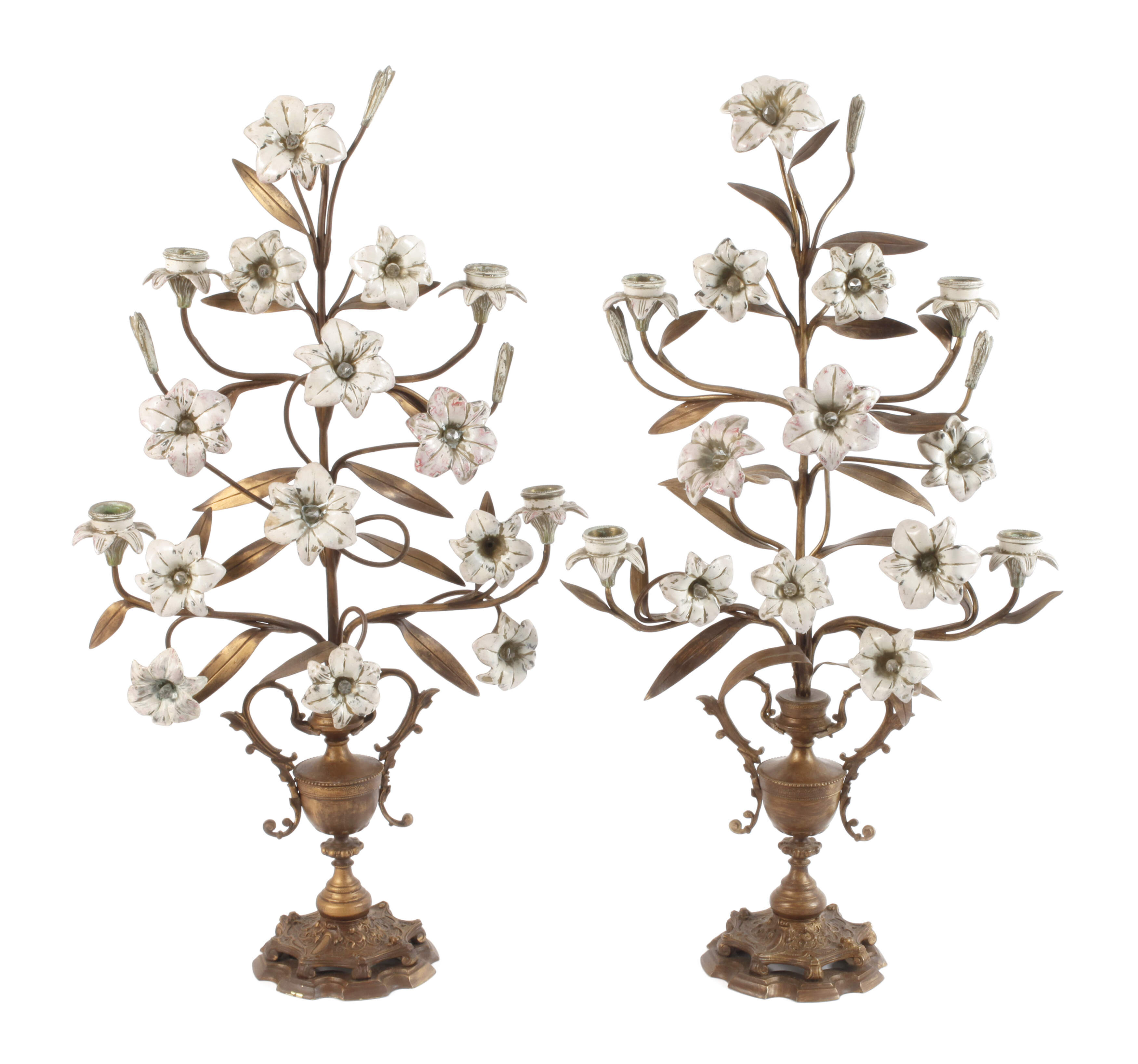 Paar florale Leuchter