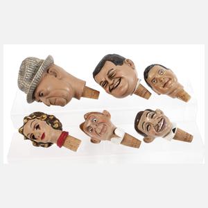 Konvolut figürliche Flaschenstopfen