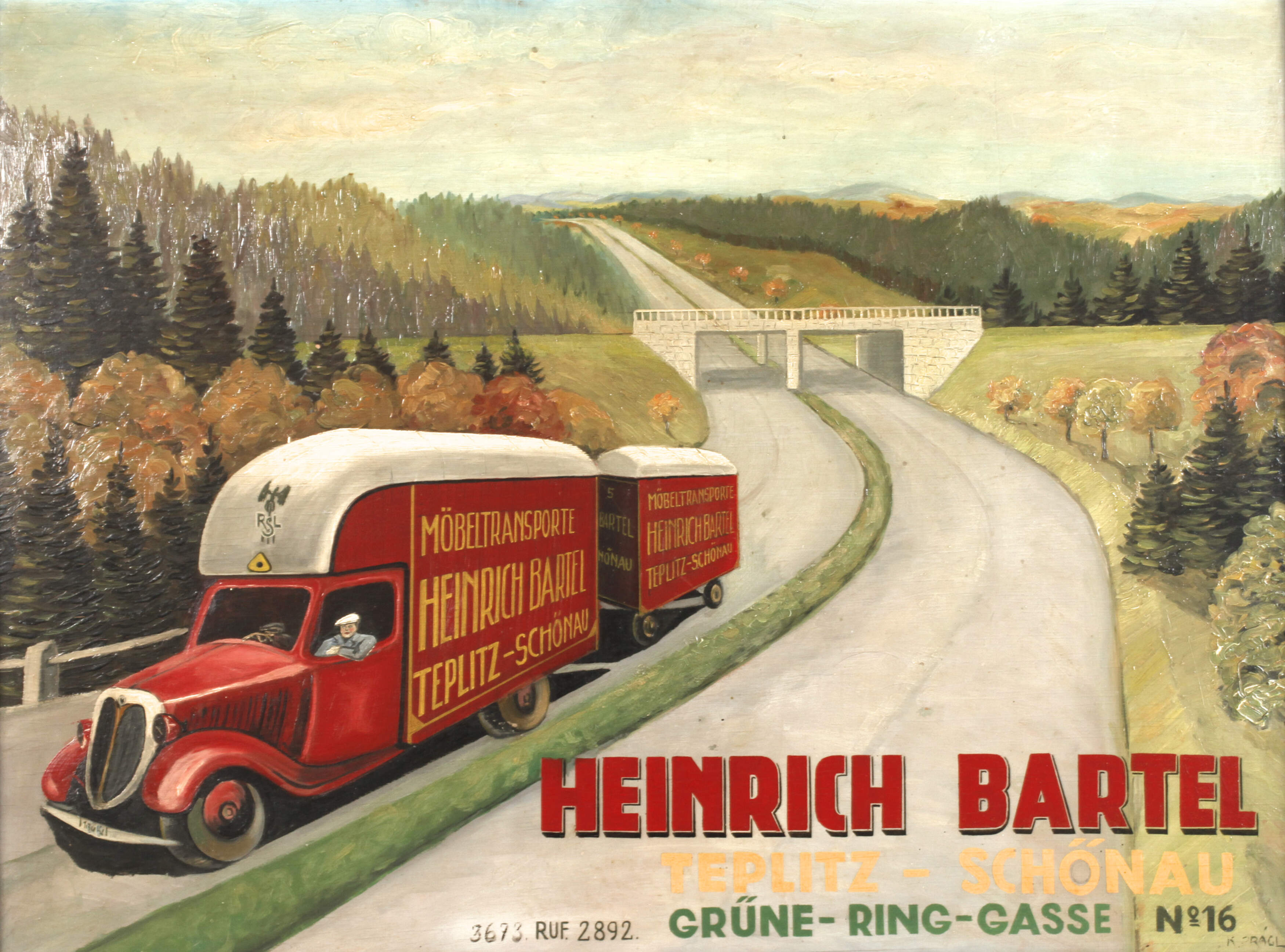 Werbetafel "Heinrich Bartel" Teplitz-Schönau