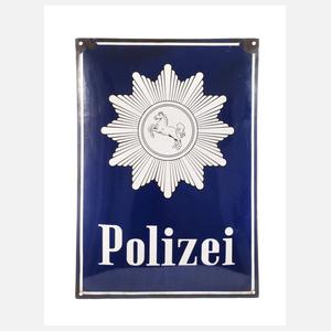 Emailleschild Polizei